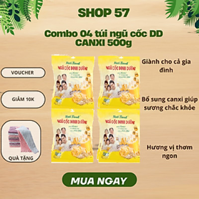 COMBO 04 Bịch Ngũ Cốc Canxi (500g) Nutifood ,Giúp Xương Chắc Khỏe, Dáng Eo Thon,Thích Hợp Cho Cả Gia Đình  Hàng Chính Hãng