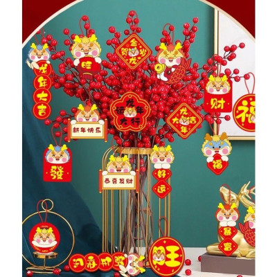 Bộ 72 Dây Treo Trang Trí Tết Hình Rồng -Trang Trí Chậu Cây Năm Mới, Dây Treo Cành Mai, Cành Quât, Cành Đào Cho Mọi Nhà - HÀNG CHÍNH HÃNG MINIIN