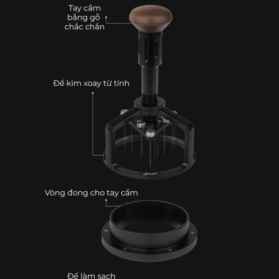 Feepie kim xoay tán đều bột Wood charm