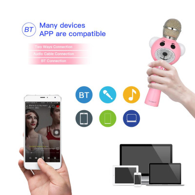 Máy nghe nhạc Laiannwell Q30 Micro BT Karaoke không dây USB có Micrô để hát