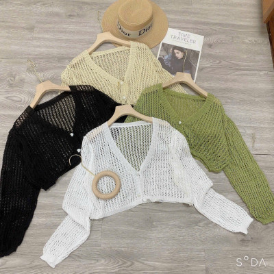 Áo Khoác Len Cardigan Mỏng Nhẹ Có Nút Gài