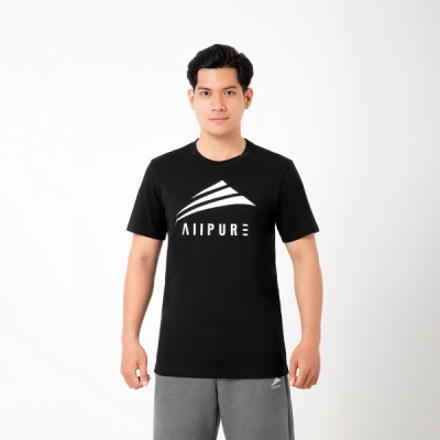 Áo thun cotton ALLPUR với logo in trực tiếp Single Jersey Essentials đen nam tính
