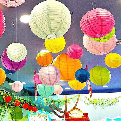 Lồng Đèn Giấy Trơn Tròn 30 Cm Vinacraft - Màu Vàng