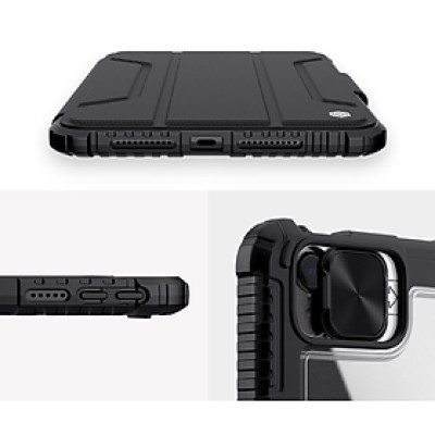 Bao da cao cấp cho iPad Mini 7 hãng Nillkin Bumper Leather có nắp bảo vệ camera - Hàng nhập khẩu