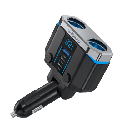 Tẩu sạc Choetech TC0020 đa năng 200w có 2 cổng Type C + 1 cổng Usb (Hàng chính hãng)