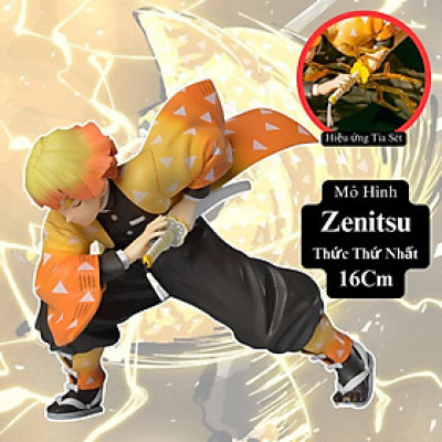 Mô hình Zenitsu Trạng Thái Chiến Đấu 15cm Cao Cấp Mô hình Thanh Gươm Diệt Quỷ Cao Cấp, Figure Anmie Kimetsu no Yaiba
