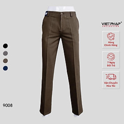 ( BIG SALE) Quần Kaki Nam VIỆT PHÁP Form Classic Không Ly Chất liệu Cao Cấp Chống Nhăn, Độ Bền Cao 9008