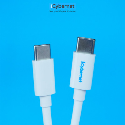 Bộ sạc nhanh chuẩn PD 20W iCybernet IC-3002 cáp C to C 1,2m (Cáp hỗ trợ sạc tối đa 100W cho mọi thiết bị typeC) - Hàng chính hãng