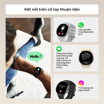 Đồng Hồ Thông Minh Zeblaze GTR 3 Pro - Màn hình Amoled 1.43 Inch - Cuộc Gọi Bluetooth - Viền Kim Loại - Full Tiếng Việt - Hàng Chính Hãng