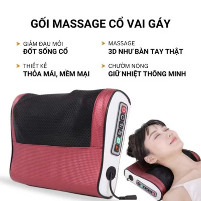 gối massage cổ vai gáy giúp giảm đau mỏi ngủ ngon lưu thông máu giảm mệt mỏi