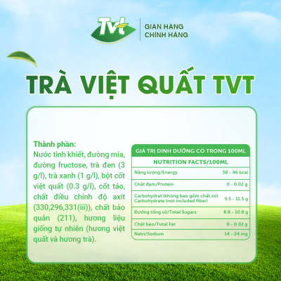 [Combo 12 chai 450ml] Trà Việt Quất TVT tinh chất Việt Quất và Trà xanh, chống oxy hóa, thanh nhiệt giải phóng độc tố cơ thể