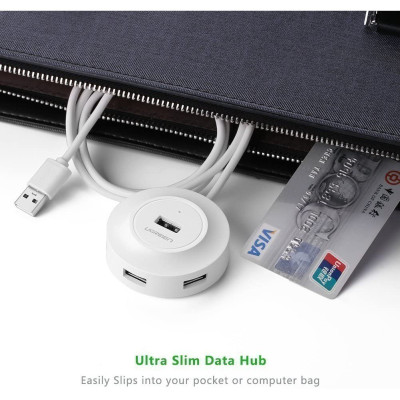 Hub USB 2.0 UGREEN CR106 - 4 cổng tốc độ cao, Bảo hành 18 tháng  - Hàng chính hãng