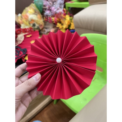 Quạt làm oản - quạt giấy - nhiều kích thước - Cây giả, hoa lụa trang trí nhà cửa