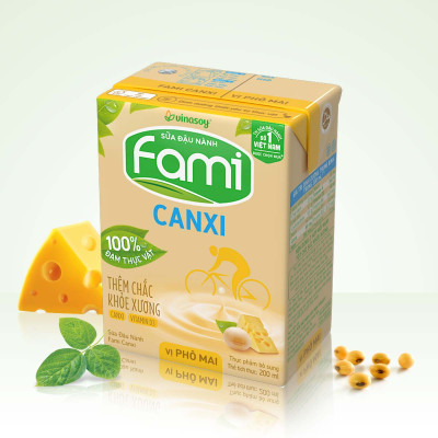 Thùng Sữa đậu nành Vinasoy Fami Canxi vị Phô Mai ( 200ml x 36 Hộp )
