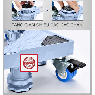 Kê chân tủ lạnh máy giặt có 8 trụ 4 bánh đôi