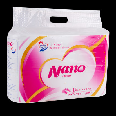 Giấy vệ sinh Nano 6 cuộn không lõi, khăn giấy vệ sinh an toàn 3 lớp dày dặn, an toàn khi sử dụng - Nano Tissue