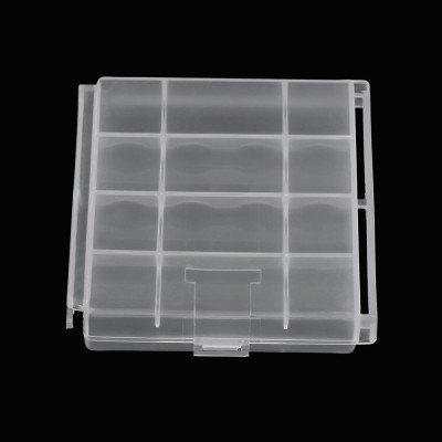 2PCS PALO Transparent AA Battery Storage Boxes Cases High-quality Containers Durable Plastic Battery Holders with Lids