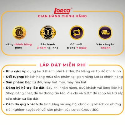 Máy rửa bát 8 bộ LORCA TA 916DWB - Hàng nhập khẩu chính hãng cao cấp, rửa được 8 bộ bát đĩa châu Áu