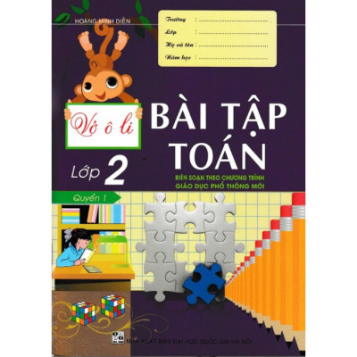 Sách - Combo Vở Ô Li Bài Tập Toán Lớp 2 Quyển 1+Quyển 2 (Biên Soạn Theo Chương Trình Mới) - HA