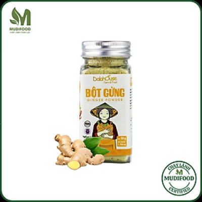 Bột Gừng Sấy Lạnh Dalahouse 50 Gram, Bột Gia Vị Hữu Cơ Nguyên Chất Công Nghệ Tiêu Chuẩn Châu Âu - Hỗ Trợ Tiêu Hóa, Lưu Thông Máu, Kích Thích Toát Mồ Hôi, Hỗ Trợ Kháng Khuẩn, Kháng Viêm, Làm Ấm Cơ Thể, Phòng Ngừa Cảm Cúm, Hạn Chế Đau Nửa Đầu