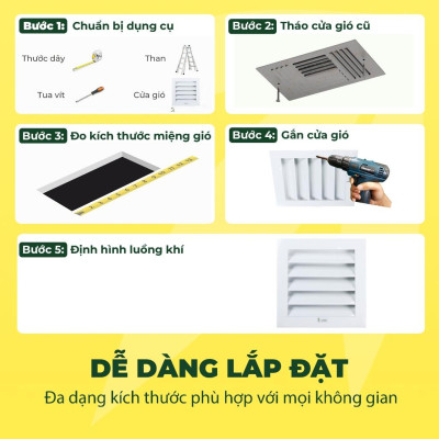 Cửa Gió Nan Z, Chống Nước Mưa, Ngăn Chặn Côn Trùng, Sơn Tĩnh Điện Chống Ăn Mòn, Chính Hãng Asia Green ( Giá bao gồm VAT)