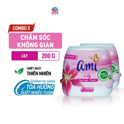 Combo 2 hộp Sáp thơm khử mùi Ami - Hương thơm chiết xuất thiên nhiên, Tỏa hương suốt nhiều tuần (Nhiều lựa chọn mùi hương)