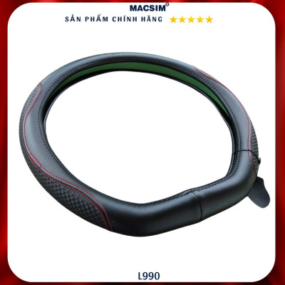 Bọc vô lăng cao cấp Macsim mã Dcut mã L990 màu đen chỉ đỏ