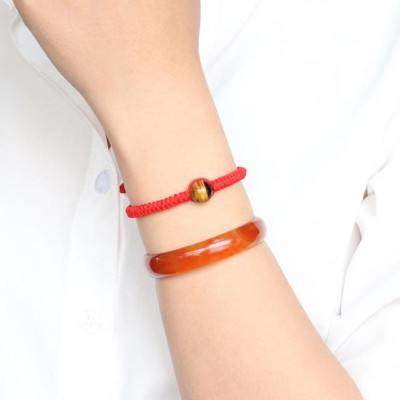 Vòng Tay Kết Dây Hạt Đá Mắt Hổ Vàng nâu Ngọc Quý Gemstones GA14