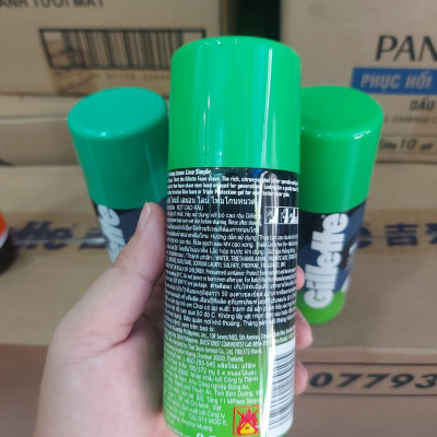 Bọt cạo râu Gillette Foamy Methol 175g hương chanh và hương bạc hà