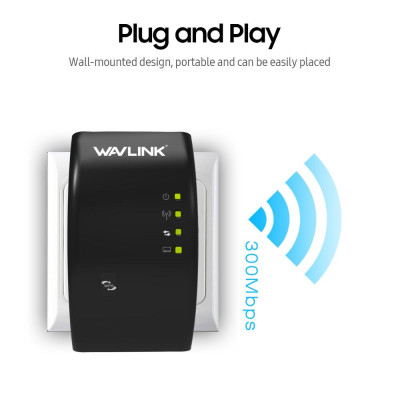 Bộ mở rộng phạm vi WiFi Bộ khuếch đại tín hiệu WiFi Tích hợp Anten kép AP & Bộ định tuyến Chế độ kép - Đầu cắm màu đen - Hoa Kỳ