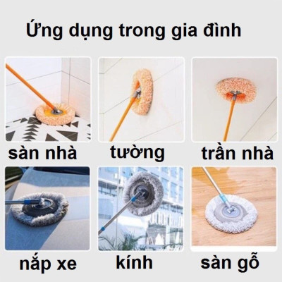 Chổi Quét Trần Nhà Cán Kéo Dài 180Cm ,Cây Lau Trần Nhà Hình Hoa Hướng Dương Xoay 180 Độ Giúp Bạn Làm Sạch Mọi Ngóc Ngách - HÀNG CHÍNH HÃNG MINIIN
