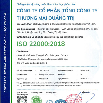 GẠO HỮU CƠ QUẢNG TRỊ TỐT CHO NGƯỜI TIỂU ĐƯỜNG, GÚT VÀ BÉO PHÌ TÚI 5 KG