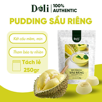 Pudding Sầu Riêng Déli - Tách lẻ 250gr - chuyên dùng làm topping trà sữa - thơm béo, mềm mại