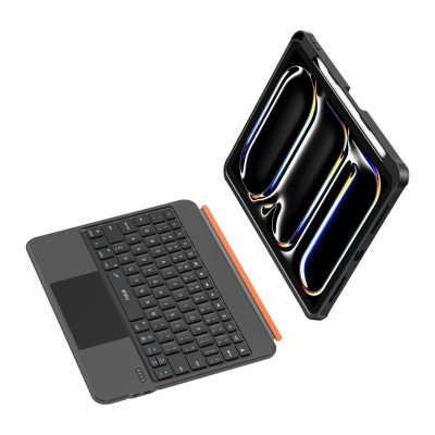 bao da bàn phím cho iPad A16 Gen 11 / Gen 10 / Pro 11 M2 M3 M4 Pro 11 2020/21/22 Air 4/5/6/7 M2 M3 bluetooth V5.3 tích hợp trackpad / touchpad hiệu WIWU WK007 - Bàn phím từ tính nam châm tháo rời, tích hợp giá đỡ - Hàng nhập khẩu