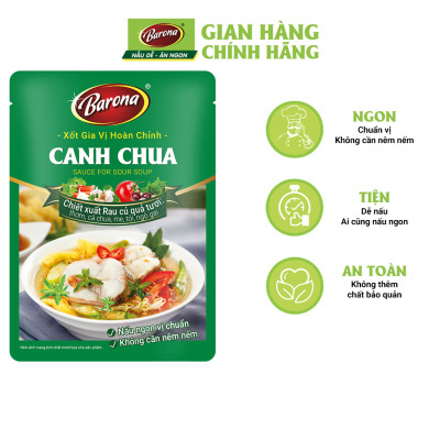 Combo 5 Gói Gia Vị Canh Chua Barona 80g, chay mặn dùng được ướp ngon chuẩn vị không cần nêm nếm