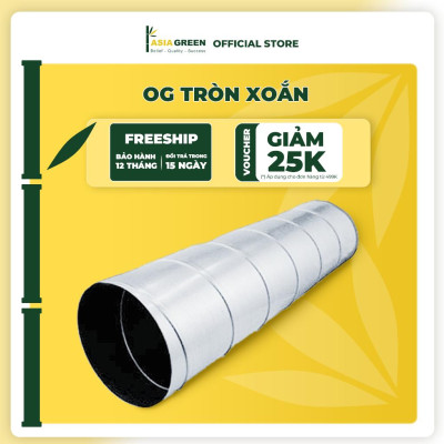 Ống Gió Tròn Xoắn, Lưu Thông Không Khí, Chống Ăn Mòn, Tôn/inox Cao Cấp Asia Green (Giá bao gồm VAT)