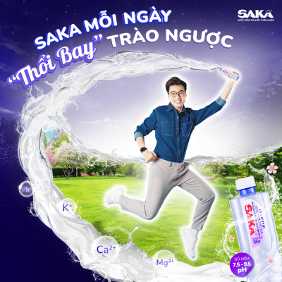 Thùng 24 Chai Nước Uống Ion Kiềm Đóng Chai Saka 355ml - Nước uống Detox với Công Nghệ Điện Phân Ion Kiềm Nhật Bản