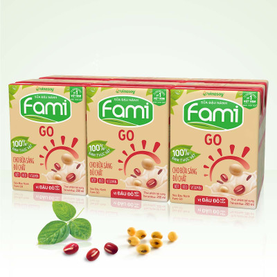Thùng Sữa Đậu Nành Vinasoy Famigo Đậu Đỏ Nếp Cẩm (200ml x 36 Hộp)