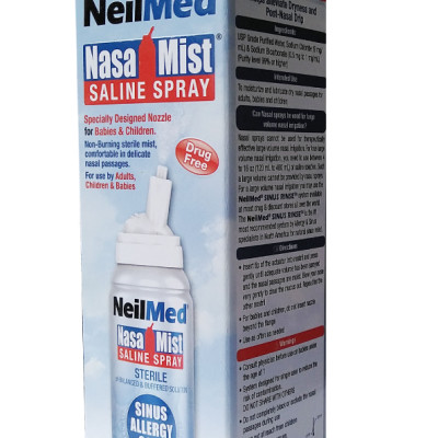 Combo Baby 24h Care: Bình Xịt Rửa Vệ Sinh Mũi Xoang NeilMed Sinus Rinse & Spray Kids -SX Mỹ, hỗ trợ điều trị Sổ Mũi, Nghẹt Mũi và Viêm Mũi Cho Bé (Bình 30 gói muối rửa; 1 chai xịt phun sương 75ml)