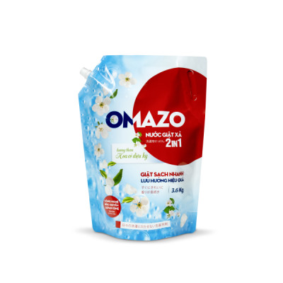 Túi Nước Giặt Xả Omazo Đậm Đặc Hương Hoa Cỏ Diệu Kỳ 3.6kg
