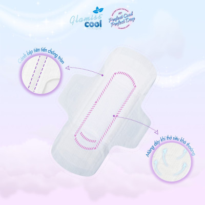 Băng Vệ Sinh Thảo Dược Glamiss Cool ban ngày 24cm Siêu mát lạnh đến không ngờ - Gói 8 miếng