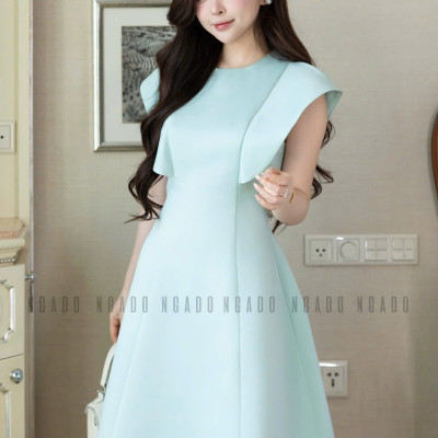 Đầm xanh mint cánh tiên NGADO , đầm dự tiệc , đầm xuống phố