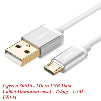 Ugreen UG30656US134TK 1.5M màu Trắng Cáp sạc truyền dữ liệu USB 2.0 sang MICRO USB đầu mạ vàng - HÀNG CHÍNH HÃNG