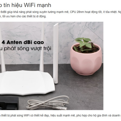 Bộ phát wifi Tenda AC5 chuẩn AC1200Mbps - Hàng chính hãng