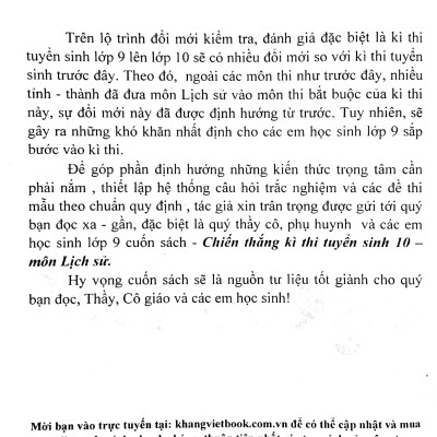 Chiến Thắng Kì Thi 9 Vào 10 Chuyên Lịch Sử
