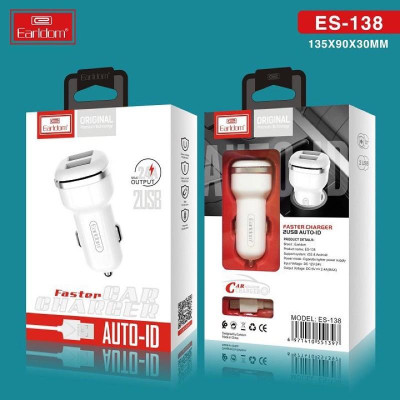 Tẩu sạc ô tô Earldom ES 138, củ sạc nhanh trên xe hơi công nghệ thông minh, tương thích các loại xe con xe tải KLH - Hàng Chính Hãng