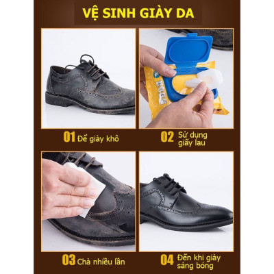 Giấy lau giày  , dép thể thao cho nam và nữ  bịch 30 tờ ,tiện lợi siêu sạch vệ sinh giày nhỏ gọn dễ dàng mang theo 