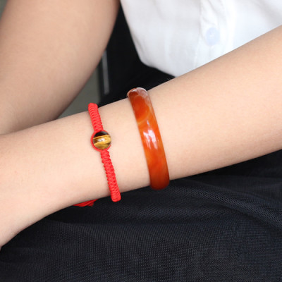 Vòng Tay Kết Dây Hạt Đá Mắt Hổ Vàng nâu Ngọc Quý Gemstones GA14
