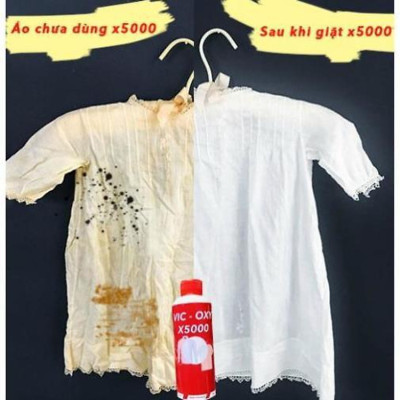 Chai Nước Thuốc Tẩy X5000, Nước Tẩy Trắng, Tẩy Mốc, Vết Ố Quần Áo, Chăn Ga Nước Tẩy Trắng Cao Cấp X5000 Đánh Bay Mọi Vết Bẩn Không Làm Phai Màu Vải Khử Khuẩn