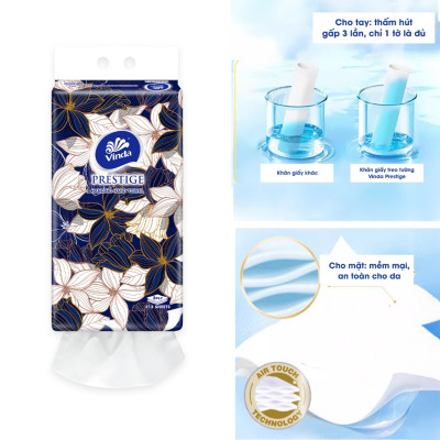 [2 GÓI KHĂN TREO TƯỜNG] Khăn giấy treo tường cao cấp Vinda Prestige 4D 3 lớp 212 tờ